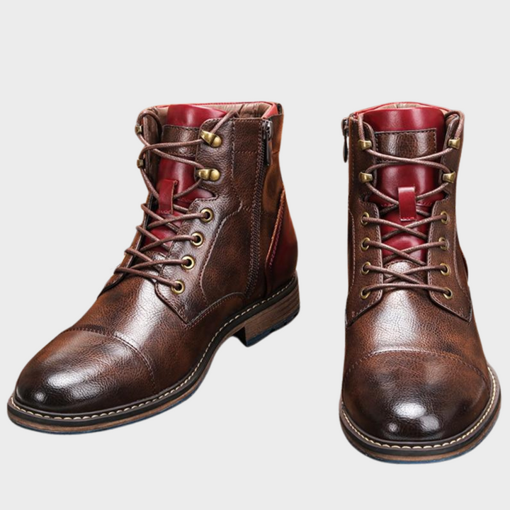 Herre ankelstøvler – robuste boots med snørebånd og lynlås
