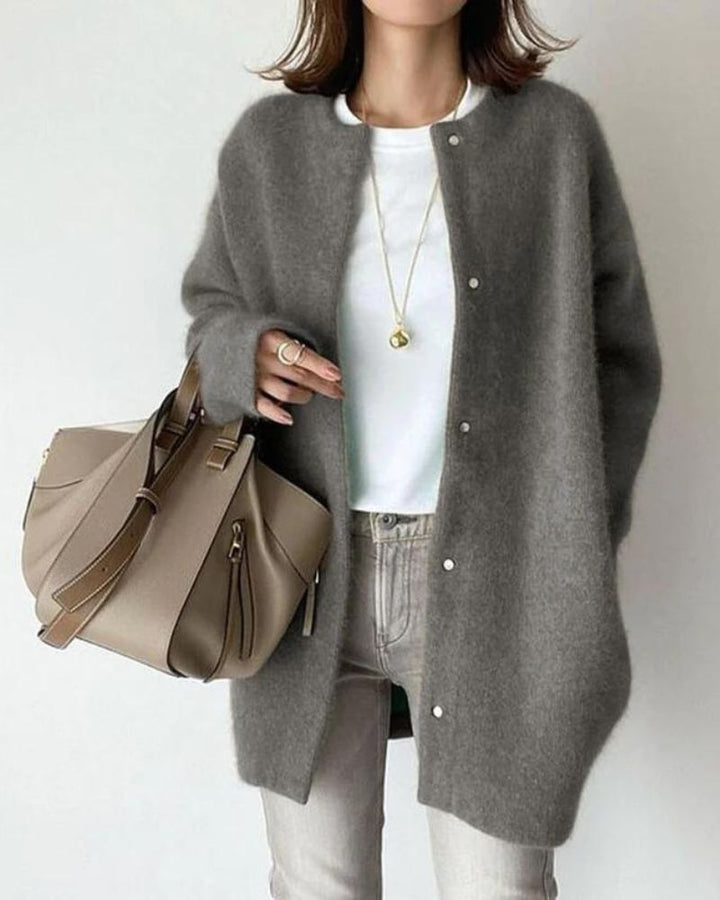 Dame cardigan med klassisk design