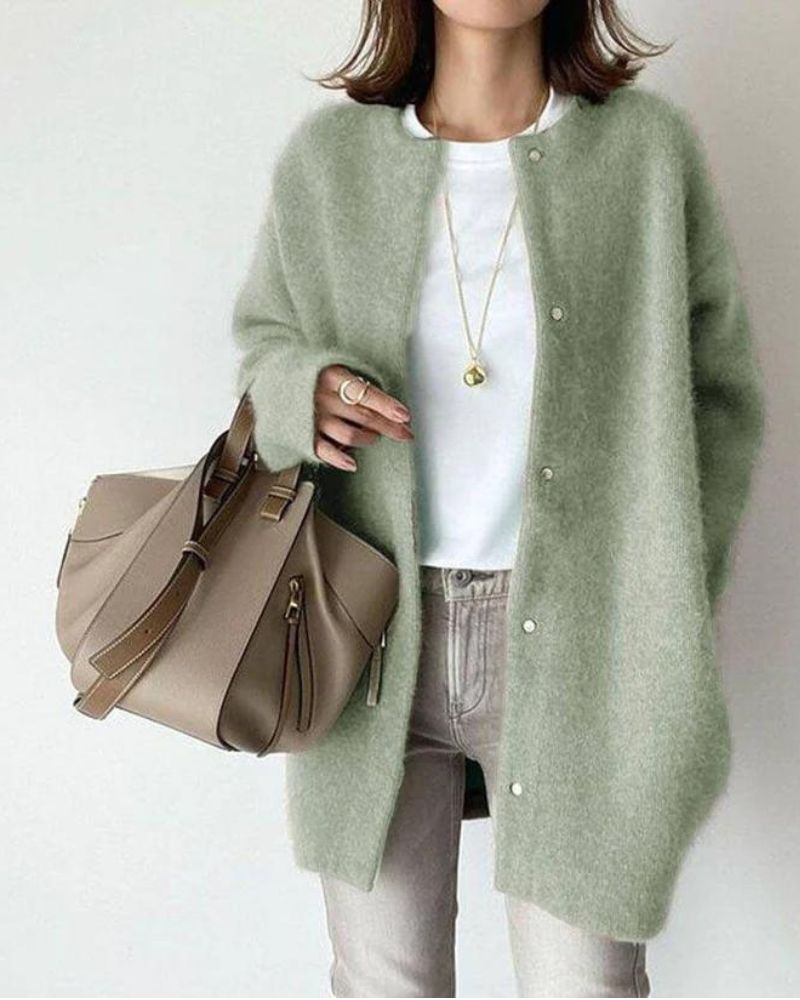 Dame cardigan med klassisk design