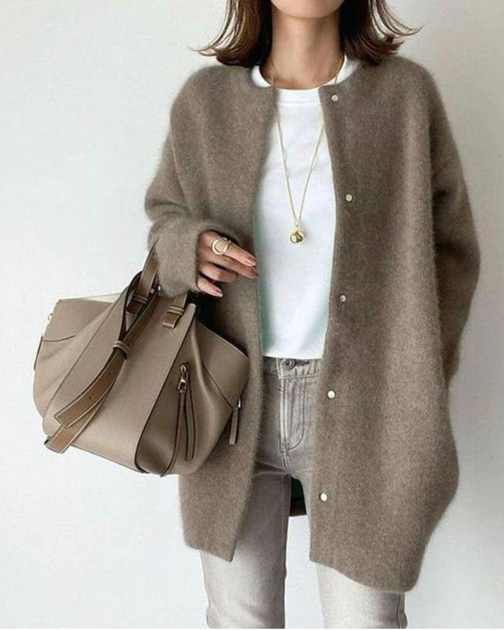 Dame cardigan med klassisk design