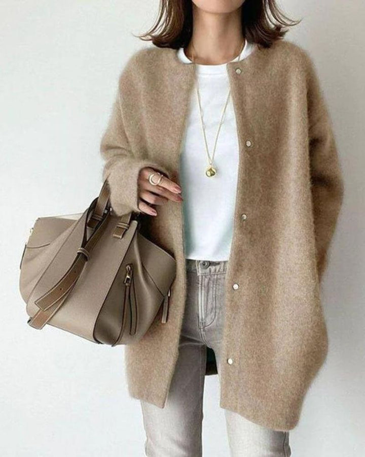Dame cardigan med klassisk design