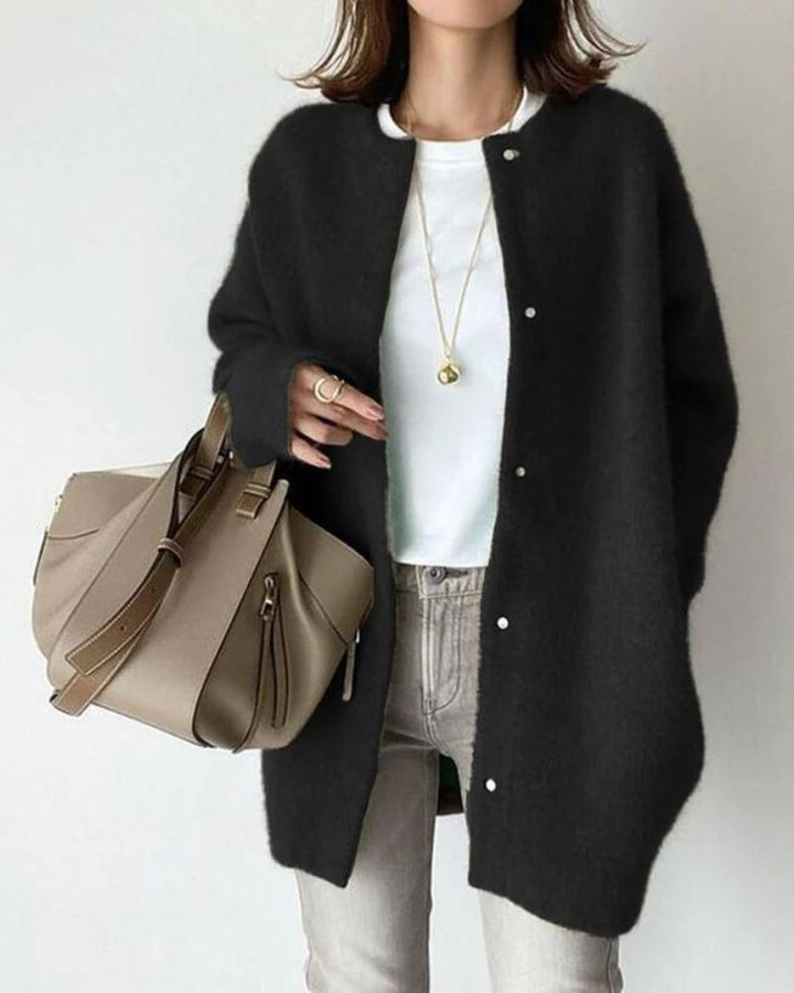 Dame cardigan med klassisk design