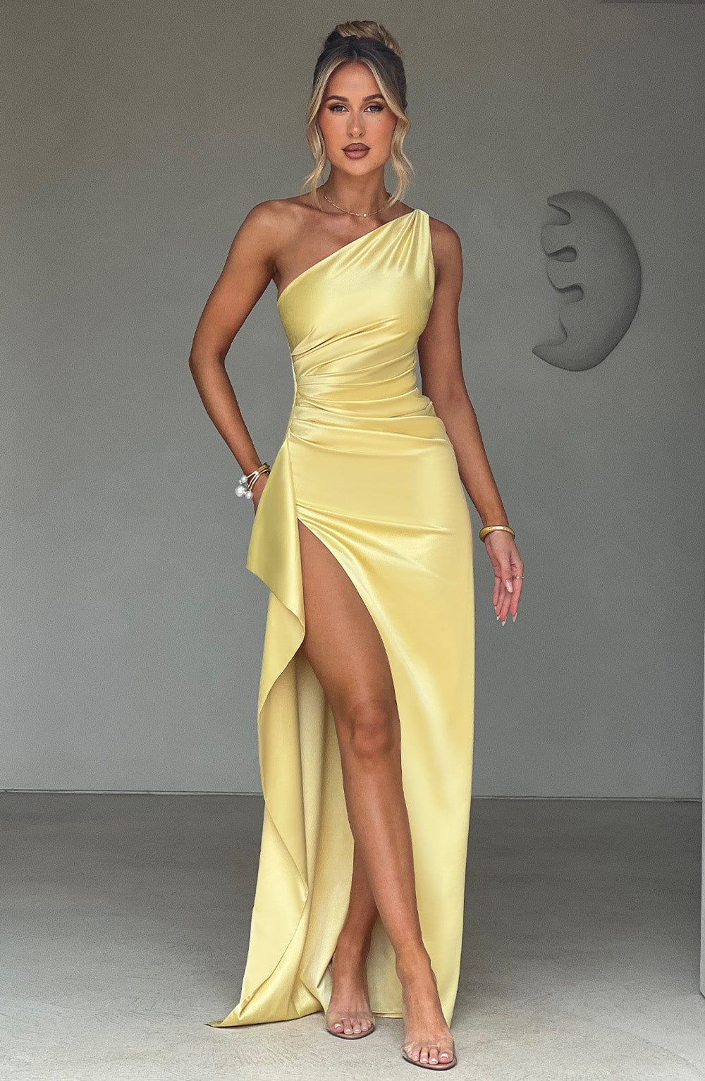 Kvinders Én-Skulder Elegant Kjole | Maxi