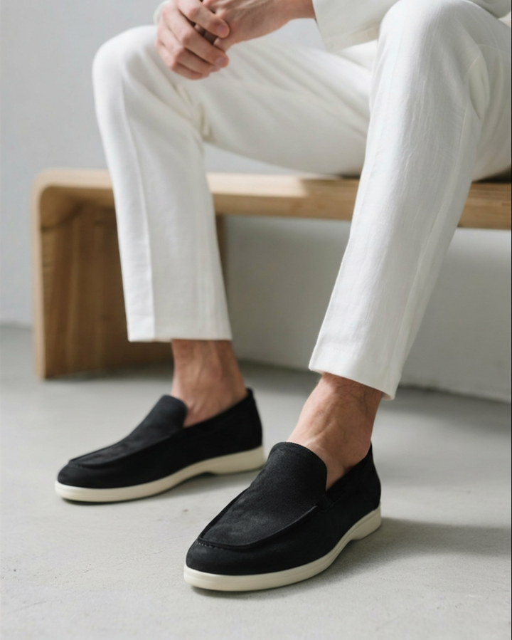 Herre loafers slip-on med lys sål