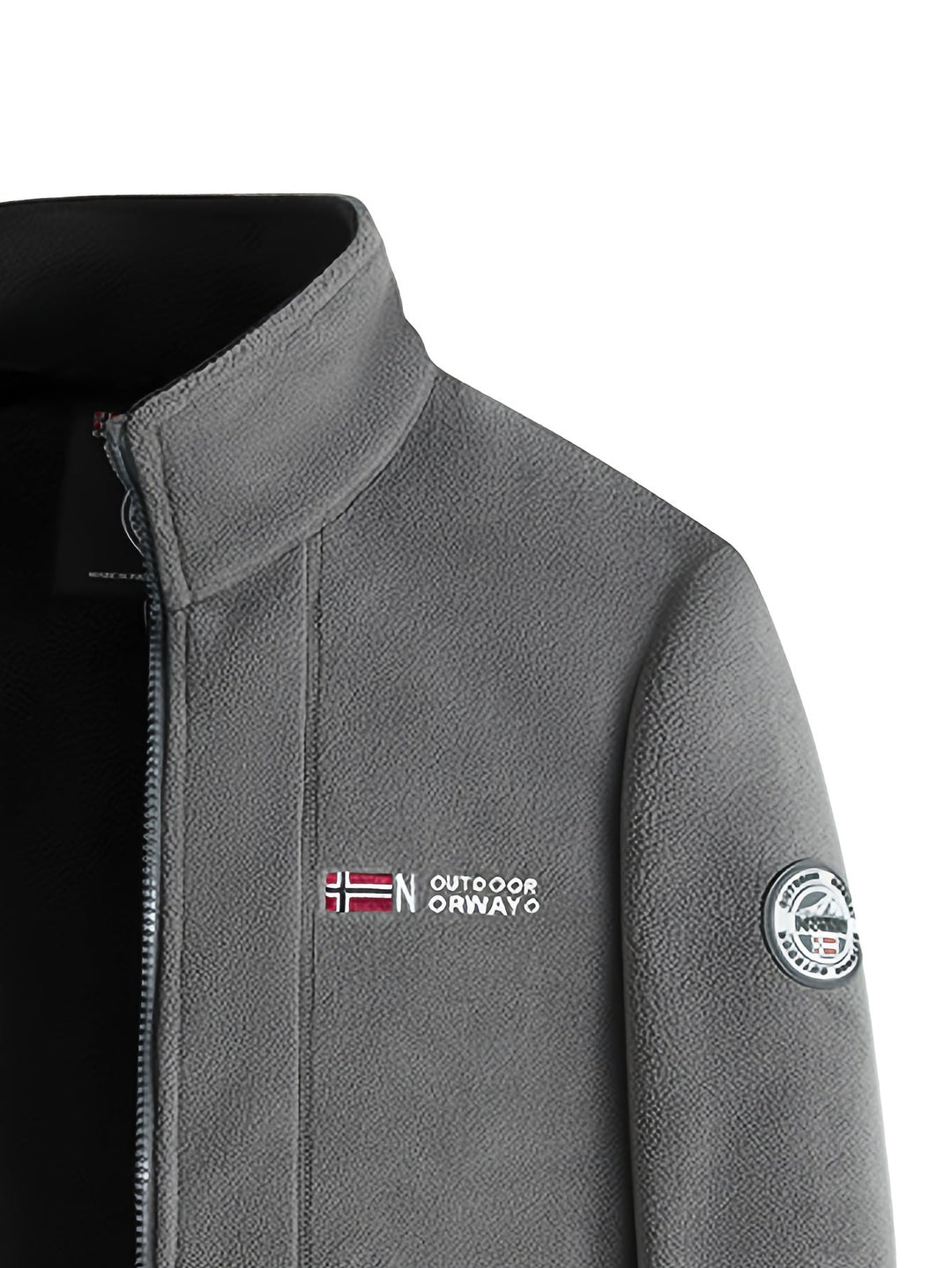 Herre fleecejakke med krave – varm og blød outdoor jakke