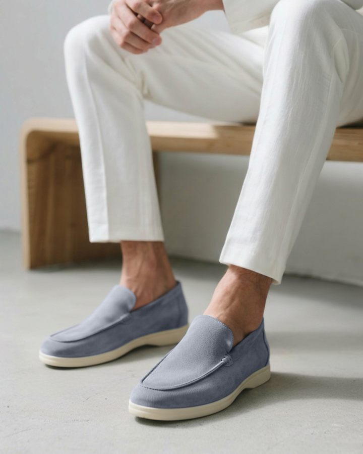 Herre loafers slip-on med lys sål
