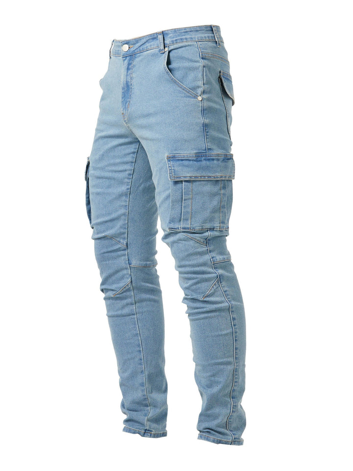 Herre cargo bukser – slim fit stretch bukser med lommer