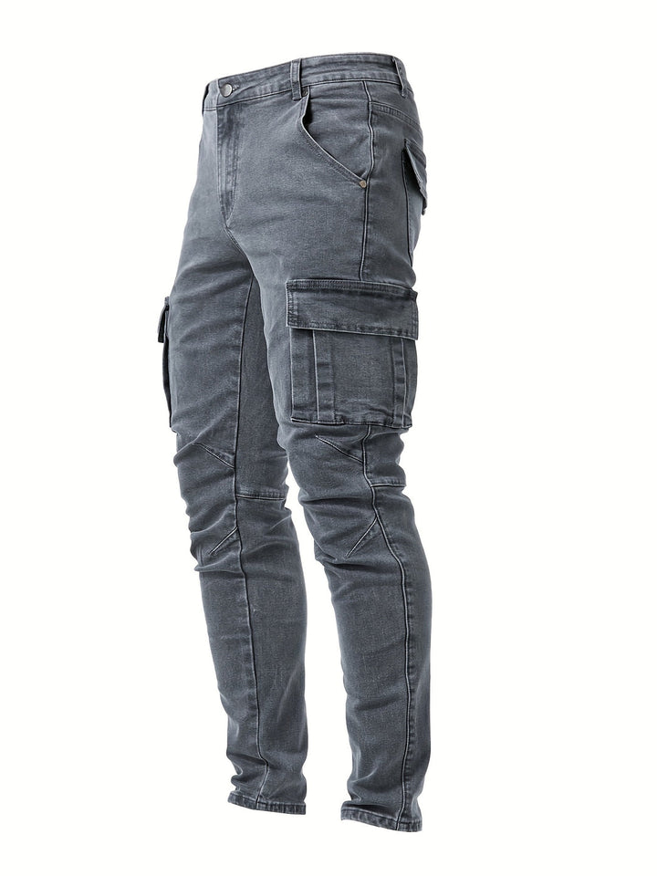 Herre cargo bukser – slim fit stretch bukser med lommer