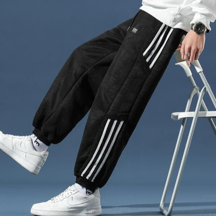 Herre joggebukser med sidelommer og elastisk kant