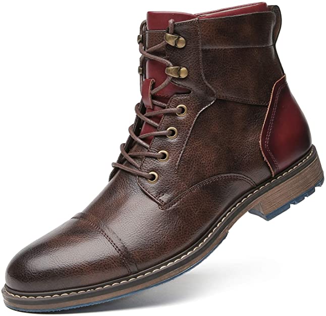 Herre ankelstøvler – robuste boots med snørebånd og lynlås