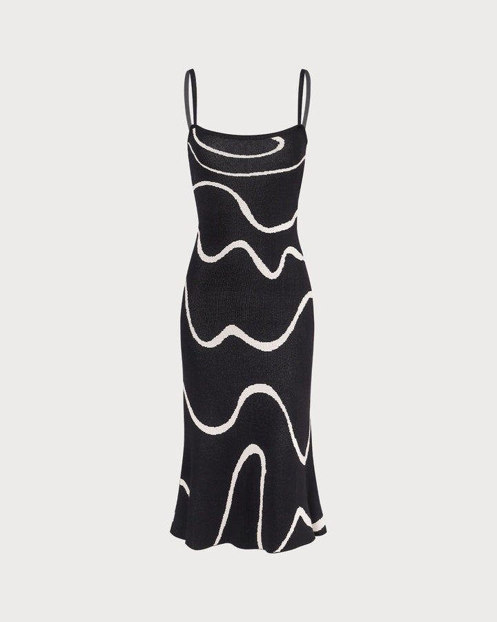 Sort Bodycon Midikjole med Havfruekant