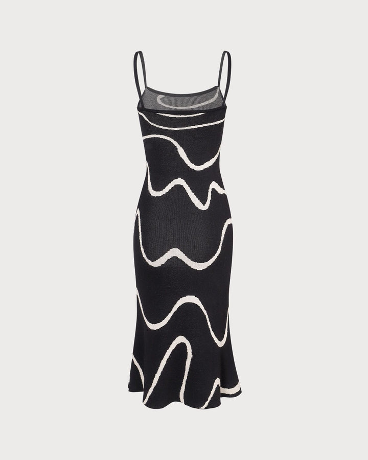 Sort Bodycon Midikjole med Havfruekant