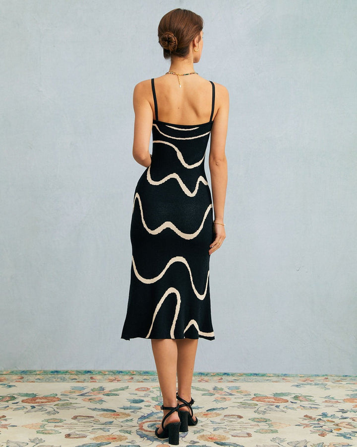 Sort Bodycon Midikjole med Havfruekant