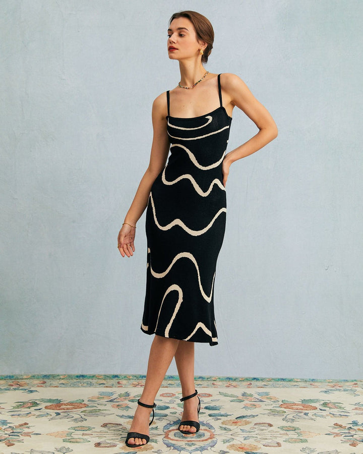 Sort Bodycon Midikjole med Havfruekant