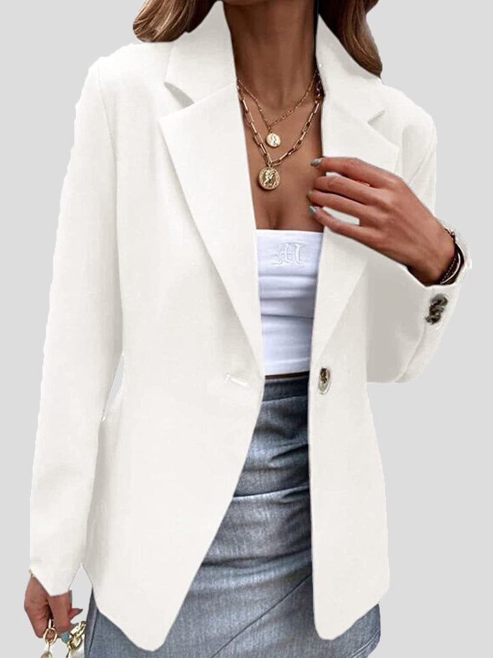 Dame blazer med revers og én knap